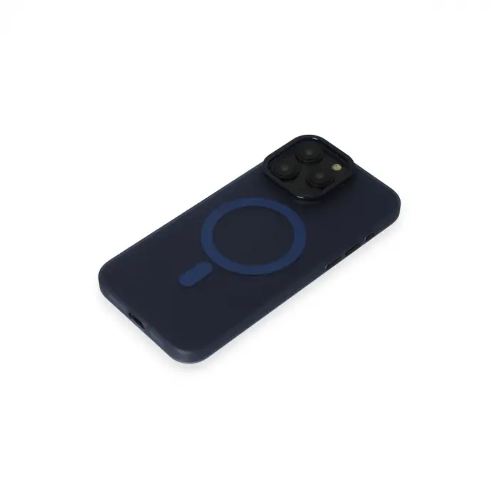 İphone 15 Pro Kılıf Lodos Magneticsafe Mat Kapak - Mavi