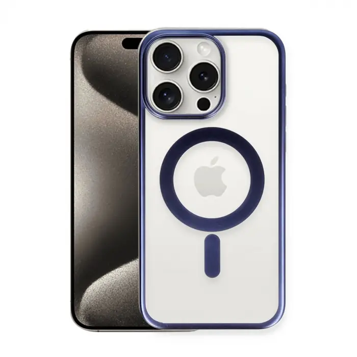 İphone 15 Pro Max Kılıf Erozi Magsafe Kapak - Lacivert