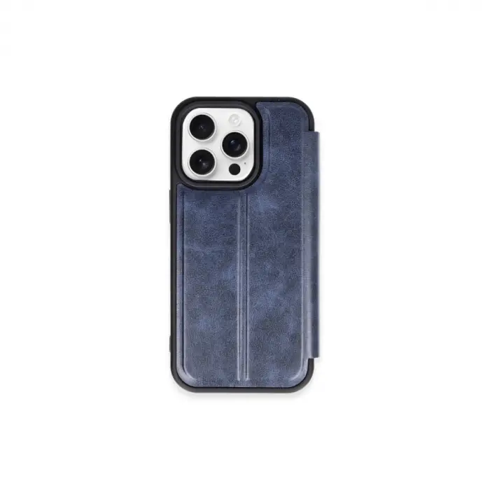 İphone 15 Pro Max Kılıf Flip Cover - Lacivert