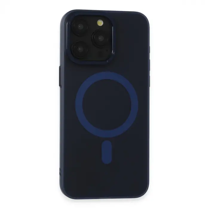 İphone 15 Pro Max Kılıf Lodos Magneticsafe Mat Kapak - Mavi