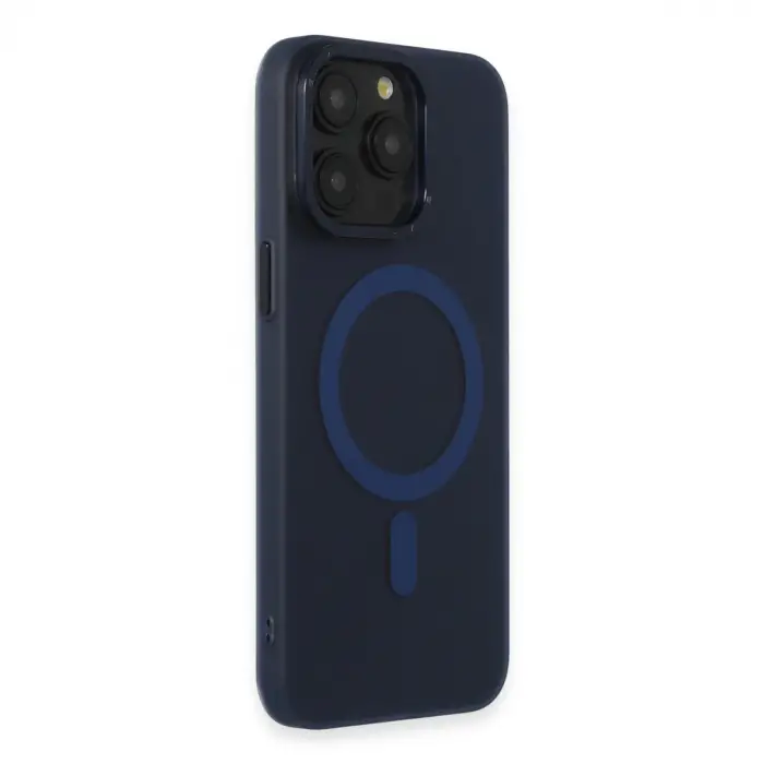 İphone 15 Pro Max Kılıf Lodos Magneticsafe Mat Kapak - Mavi