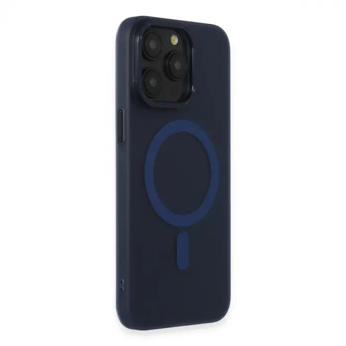 İphone 15 Pro Max Kılıf Lodos Magneticsafe Mat Kapak - Mavi