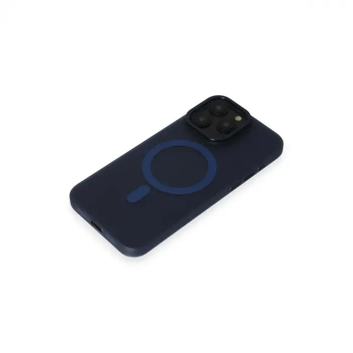 İphone 15 Pro Max Kılıf Lodos Magneticsafe Mat Kapak - Mavi