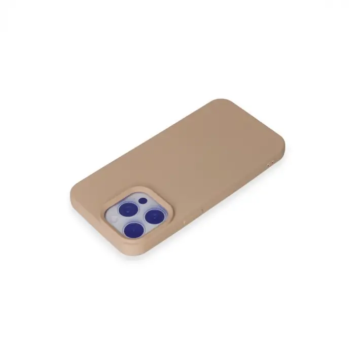 İphone 15 Pro Max Kılıf Nano İçi Kadife Silikon - Pudra