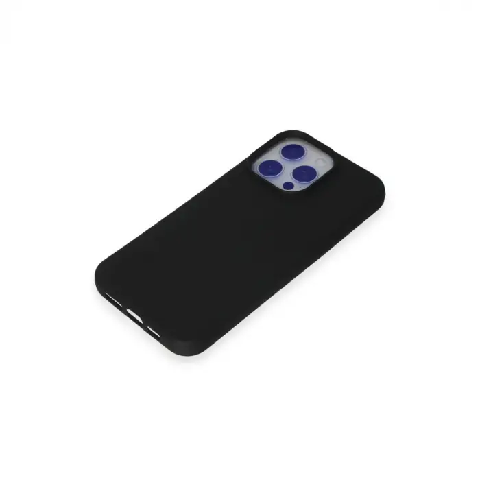 İphone 15 Pro Max Kılıf Nano İçi Kadife Silikon - Siyah