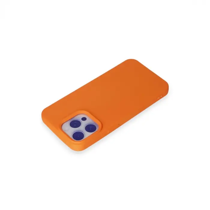 İphone 15 Pro Max Kılıf Nano İçi Kadife Silikon - Turuncu