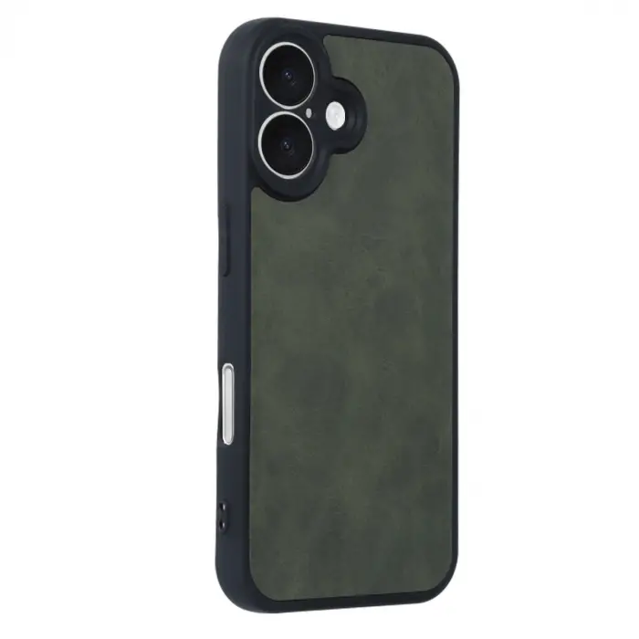 İphone 16 Kılıf Aras Deri Kapak - Koyu Yeşil