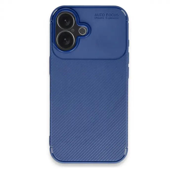 İphone 16 Kılıf Auto Focus Karbon Kapak - Lacivert