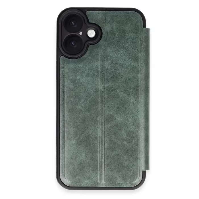İphone 16 Kılıf Flip Cover - Koyu Yeşil