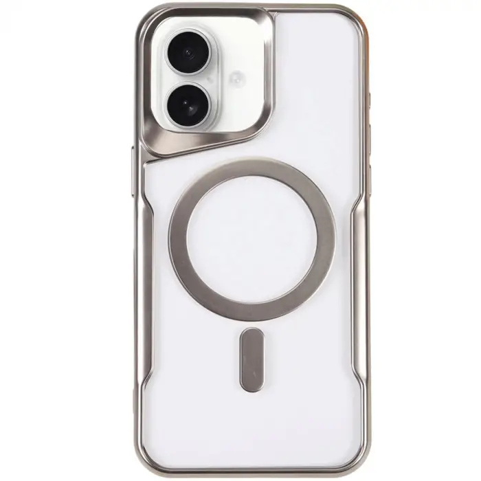 İphone 16 Plus Kılıf Boyi Magsafe Silikon Kapak - Gümüş
