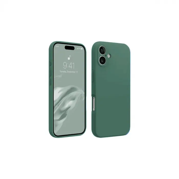 İphone 16 Plus Kılıf First Silikon - Koyu Yeşil