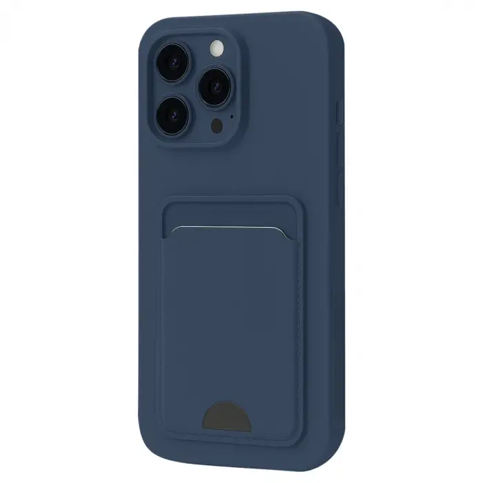 İphone 16 Plus Kılıf Kelvin Kartvizitli Silikon - Lacivert