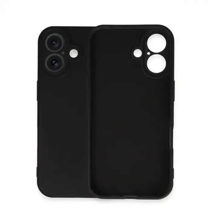 İphone 16 Plus Kılıf Nano İçi Kadife Silikon - Siyah