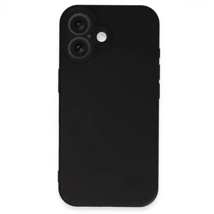 İphone 16 Plus Kılıf Nano İçi Kadife Silikon - Siyah