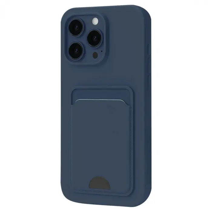 İphone 16 Pro Kılıf Kelvin Kartvizitli Silikon - Lacivert