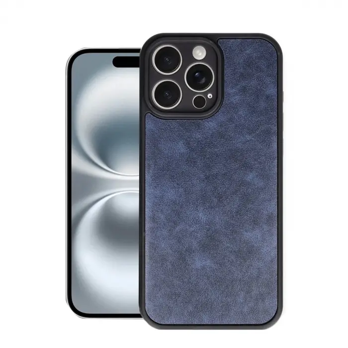 İphone 16 Pro Max Kılıf Aras Deri Kapak - Lacivert