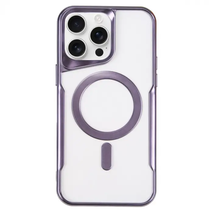 İphone 16 Pro Max Kılıf Boyi Magsafe Silikon Kapak - Derin Mor