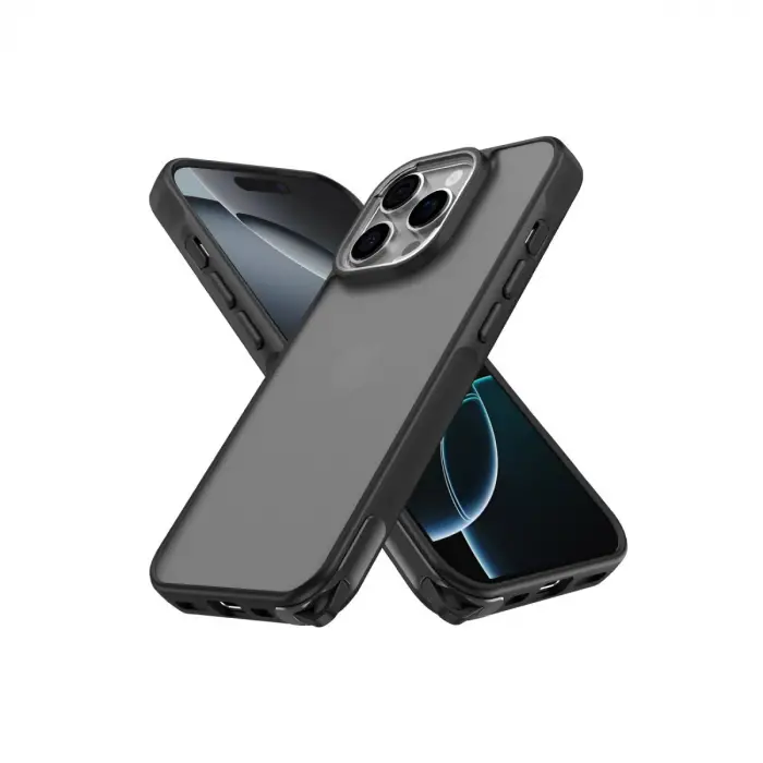 İphone 16 Pro Max Kılıf Elegant Kapak - Siyah