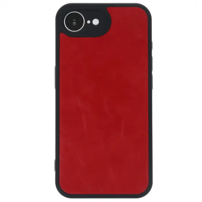 İphone 16e Kılıf Aras Deri Kapak - Kırmızı