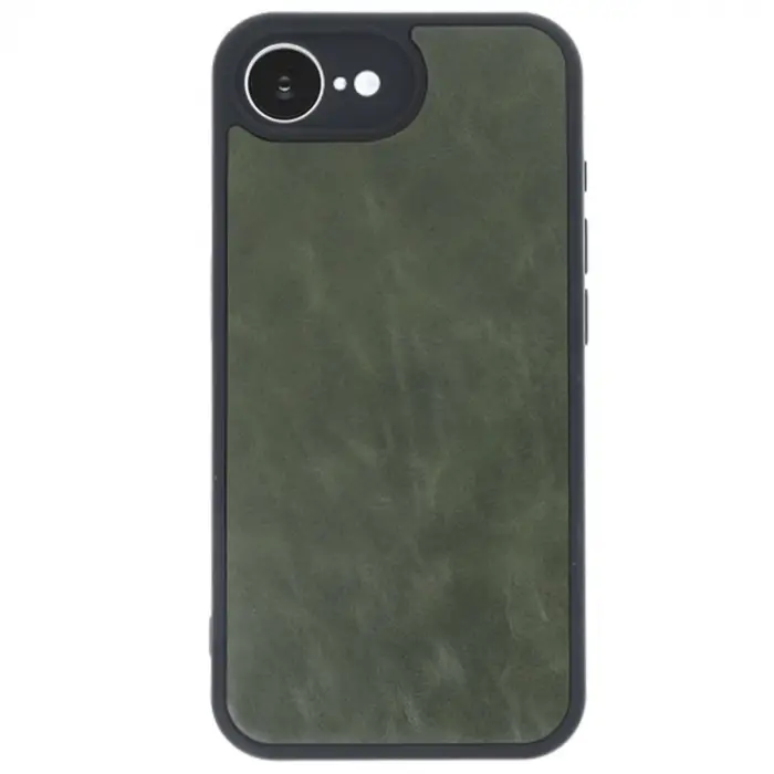 İphone 16e Kılıf Aras Deri Kapak - Koyu Yeşil