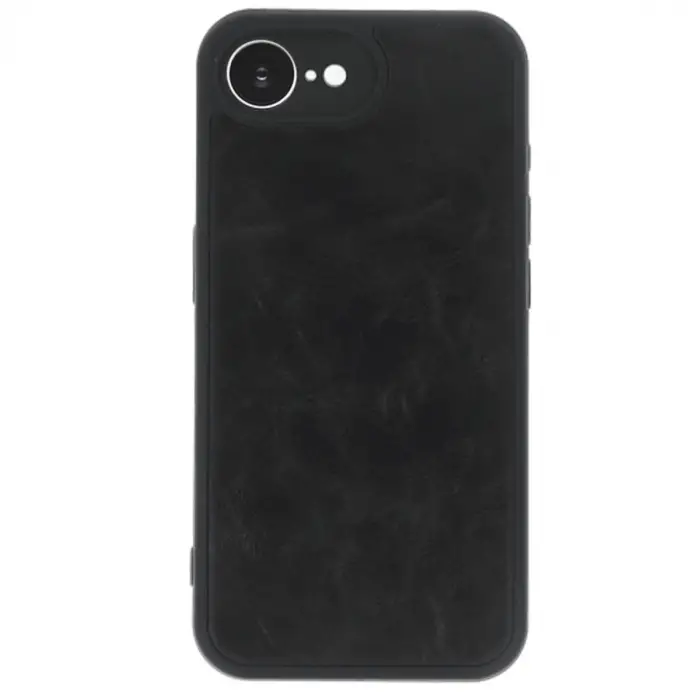 İphone 16e Kılıf Aras Deri Kapak - Siyah