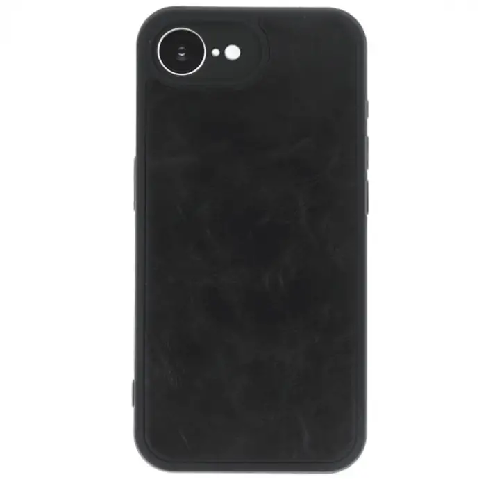 İphone 16e Kılıf Aras Deri Kapak - Siyah