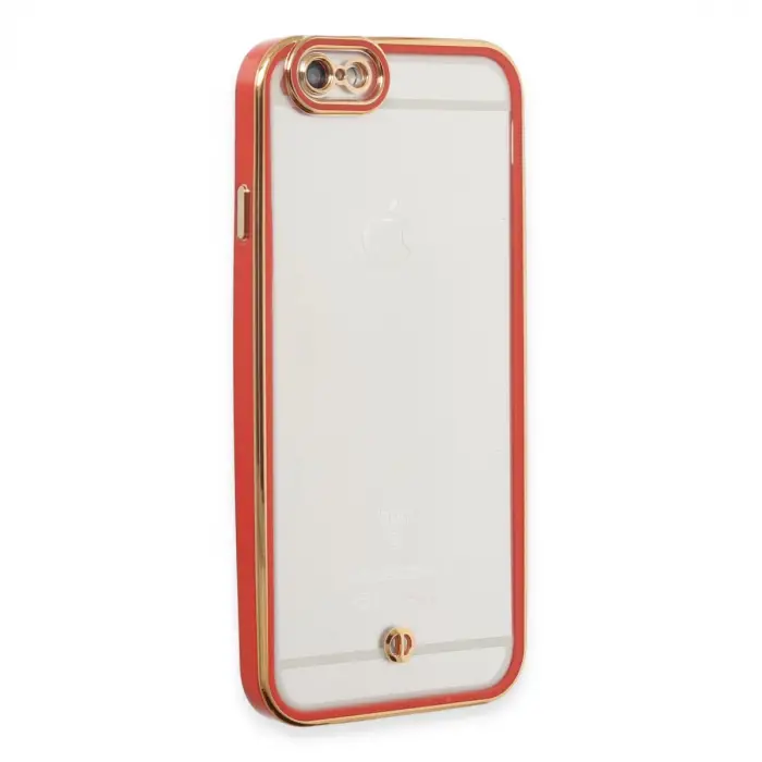 İphone 6 Kılıf Liva Lens Silikon - Kırmızı