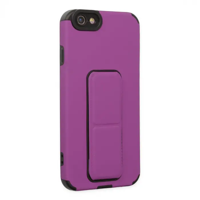 İphone 6 Kılıf Mega Standlı Silikon - Mor