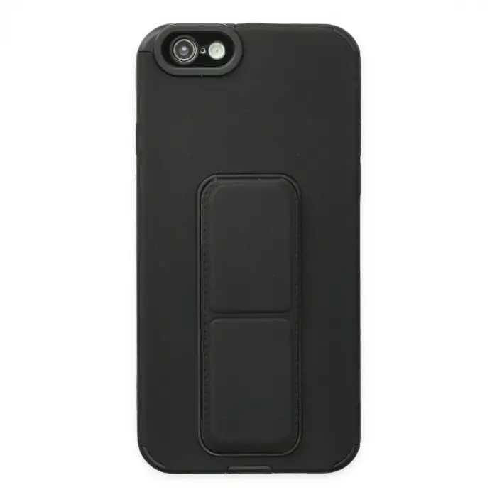 İphone 6 Kılıf Mega Standlı Silikon - Siyah