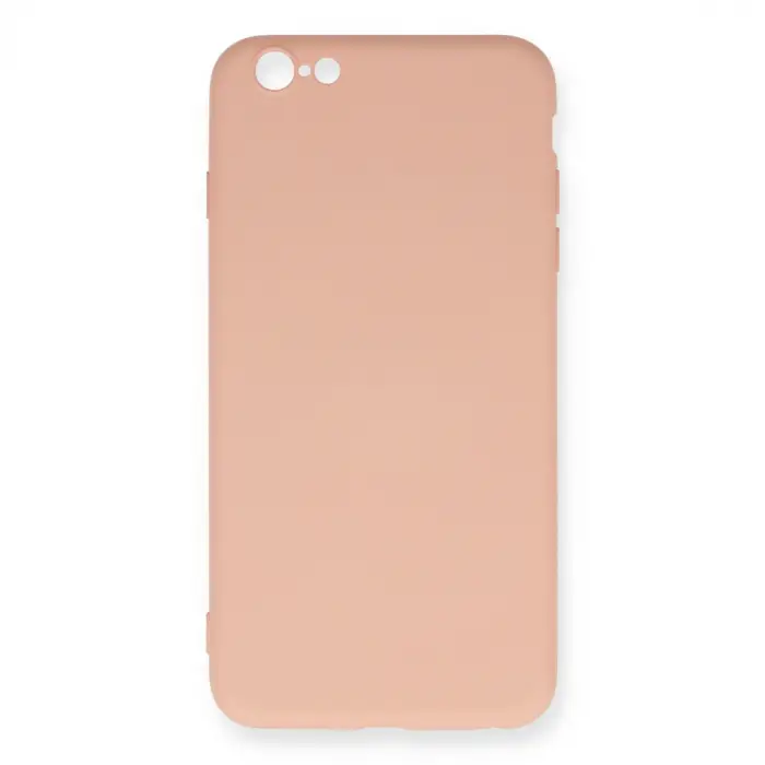 İphone 6 Plus Kılıf Nano İçi Kadife Silikon - Pudra