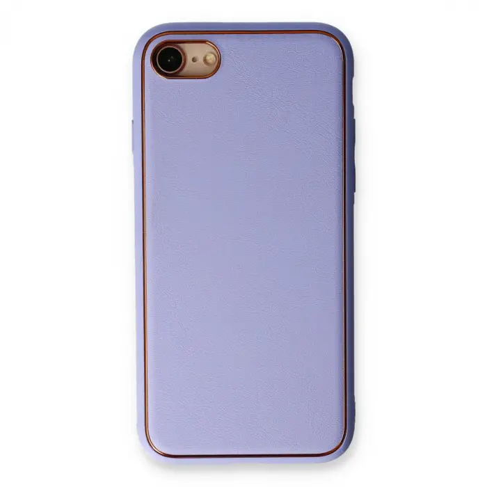 İphone 7 Kılıf Coco Deri Silikon Kapak - Açık Lila
