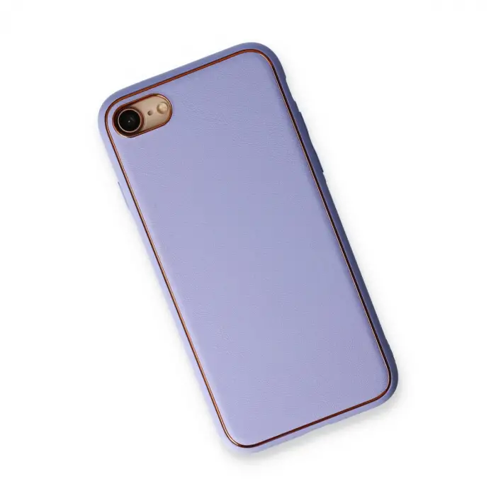İphone 7 Kılıf Coco Deri Silikon Kapak - Açık Lila