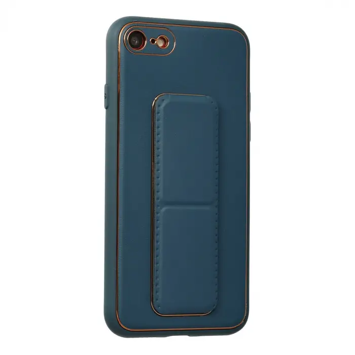 İphone 7 Kılıf Coco Deri Standlı Kapak - Mavi