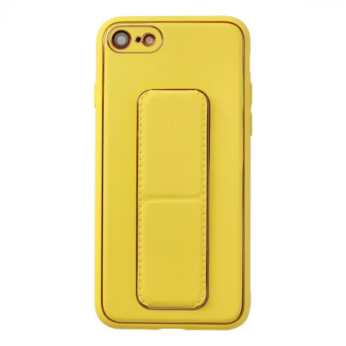 İphone 7 Kılıf Coco Deri Standlı Kapak - Sarı