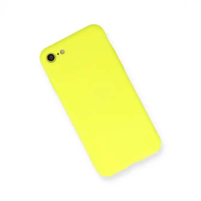 İphone 7 Kılıf Nano İçi Kadife Silikon - Sarı