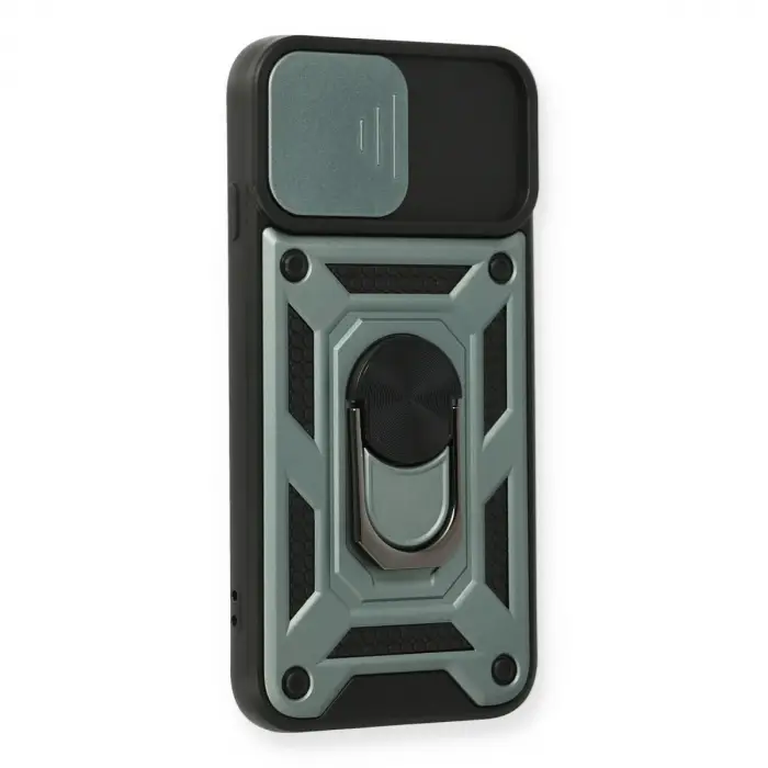 İphone 7 Kılıf Pars Lens Yüzüklü Silikon - Yeşil