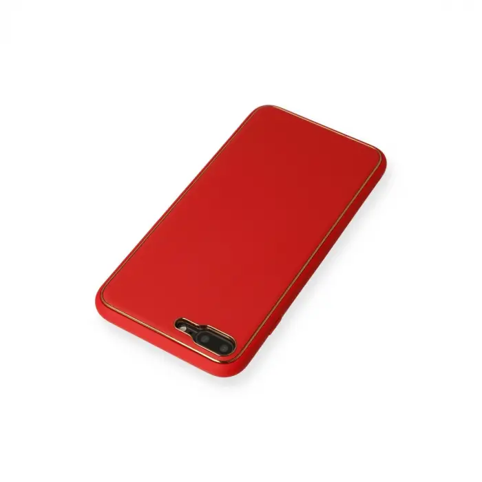 İphone 7 Plus Kılıf Coco Deri Silikon Kapak - Kırmızı