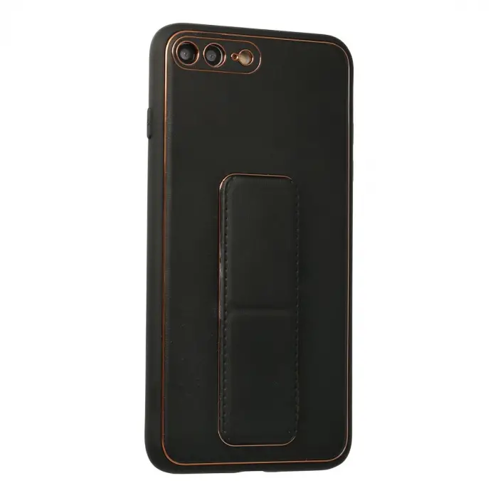 İphone 7 Plus Kılıf Coco Deri Standlı Kapak - Siyah