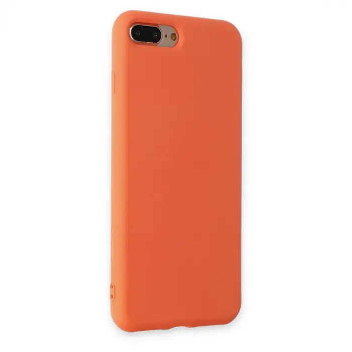 İphone 7 Plus Kılıf Nano İçi Kadife Silikon - Turuncu