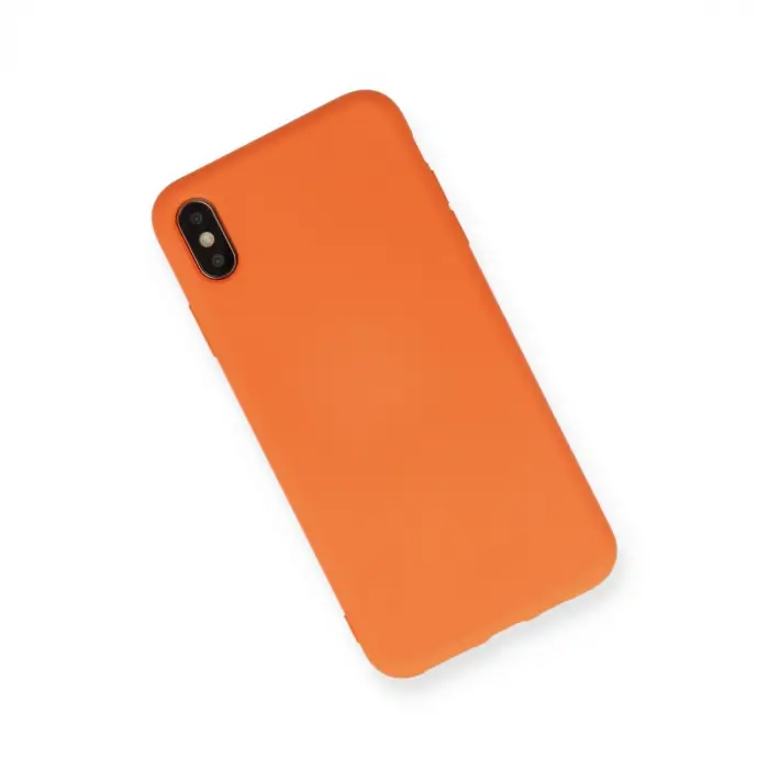 İphone X Kılıf Nano İçi Kadife Silikon - Turuncu