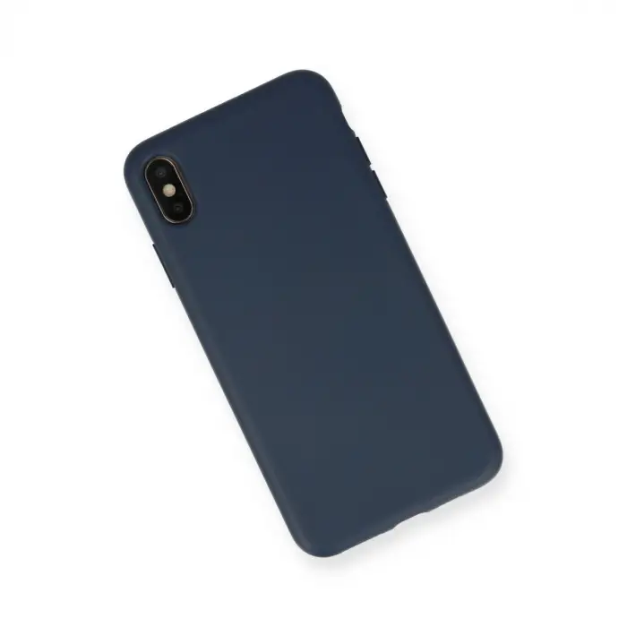 İphone Xs Max Kılıf Nano İçi Kadife Silikon - Lacivert