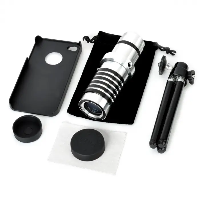 İphone5,5s,i̇phone4.4s Için Alüminyum 14x Optik Zoom Yakından Görüntü Çekme Dürbün