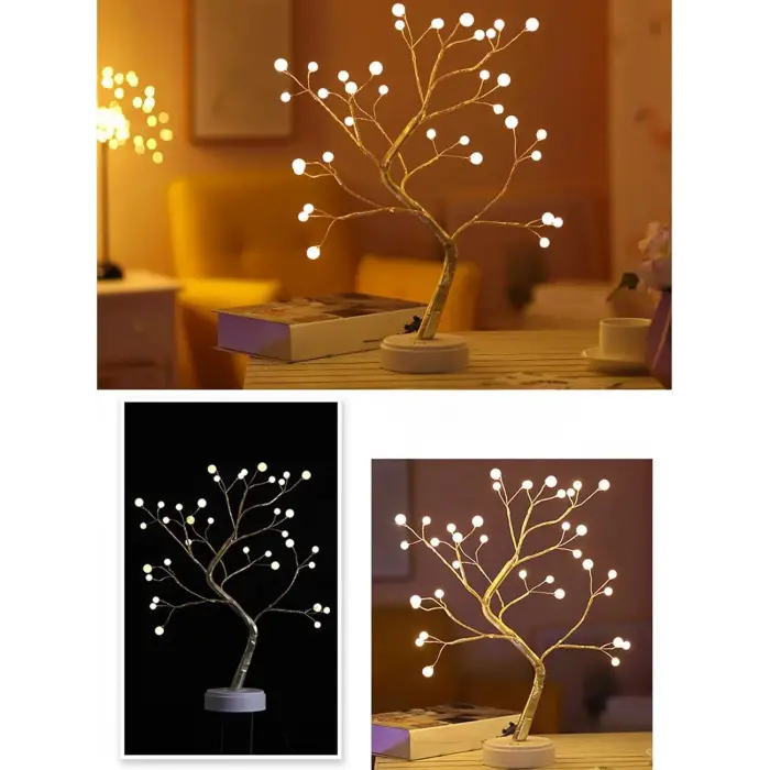 Işıklı Ağaç İnci Led Dekoratif Masa Üstü Led Işık