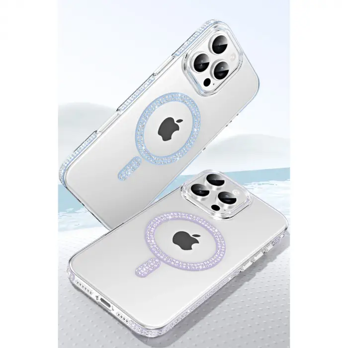 Joko Apple İphone 14 Pro Max Move Taşlı Magsafe Kapak - Natural Grey