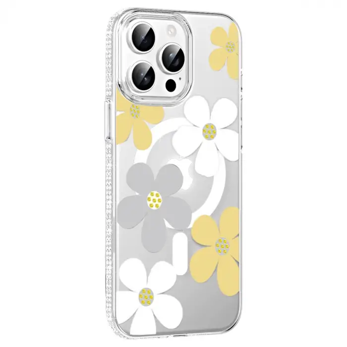 Joko Apple İphone 15 Pro Floral Magsafe Kapak - Sarı