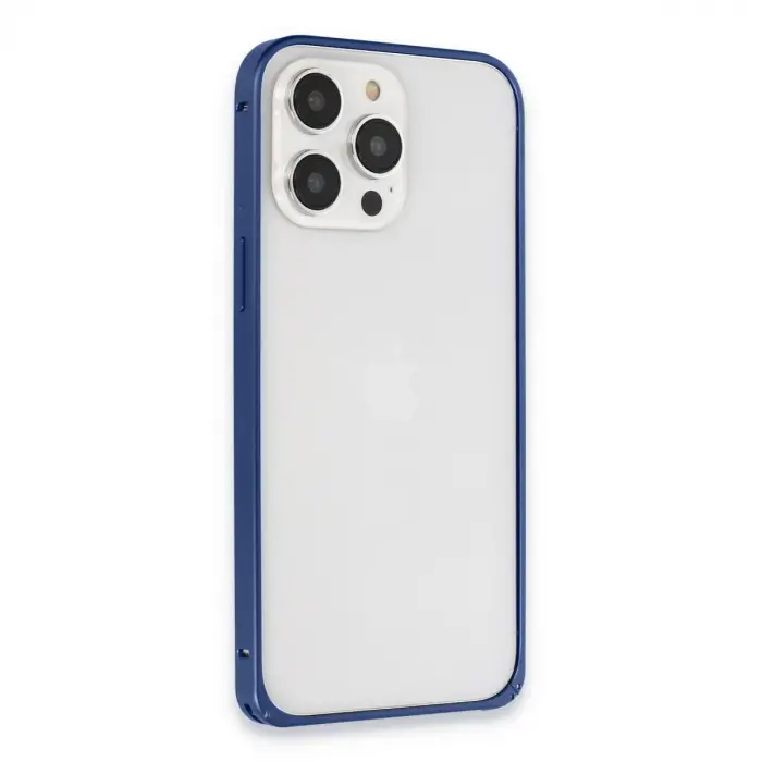 Joko Apple İphone 15 Pro Max Metal Bumper Mat Kapak - Lacivert