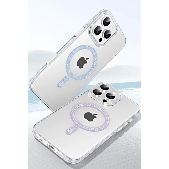 Joko Apple İphone 15 Pro Max Move Taşlı Magsafe Kapak - Natural Grey