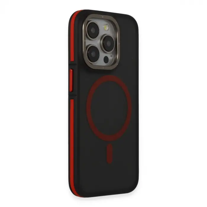 Joko Apple İphone 15 Pro Max Rocky Magsafe Kapak - Siyah-kırmızı