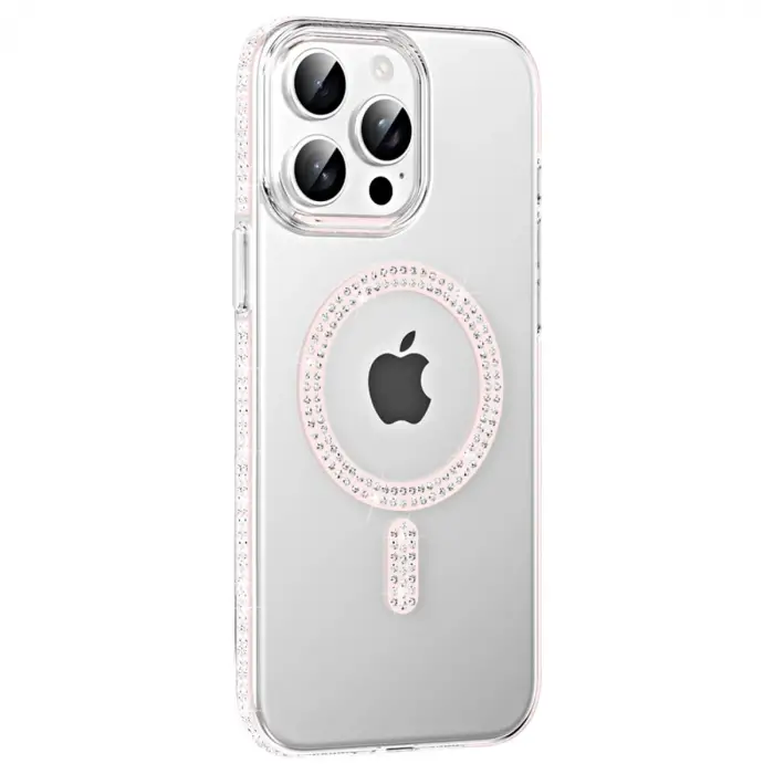 Joko Apple İphone 15 Pro Move Taşlı Magsafe Kapak - Gümüş