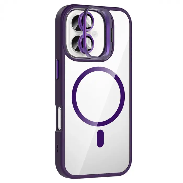 Joko Apple İphone 16 Plus Remim Lensli Magsafe Standlı Kapak - Derin Mor